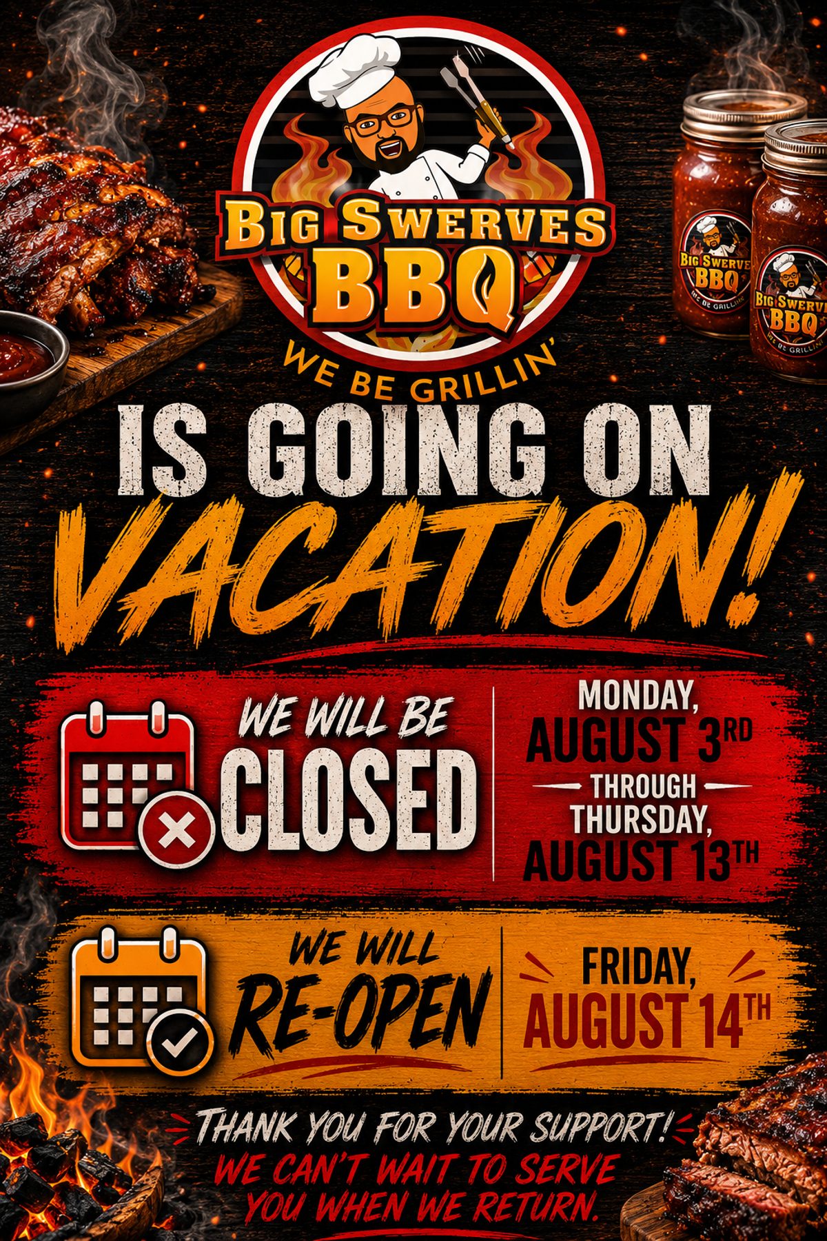 TEMPORARY CLOSURE FOR VACATION