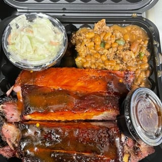 Brisket and Rib Combo with Two Sides