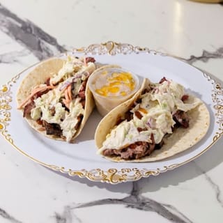 2 Pulled Pork Tacos with Small Side