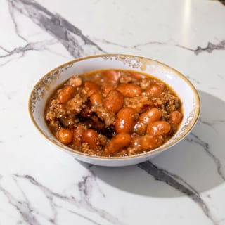 Mean Beans- (Ground Beef and baked beans)